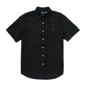 POLO RALPH LAUREN 100% Cotton Garment Dyed Button Down Short Sleeve Shirt MEDIUM